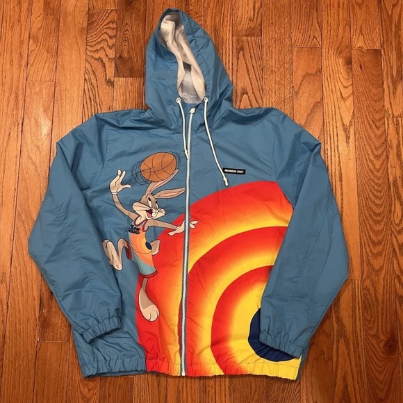 Members Only Space Jam Looney Tunes Windbreaker Jacket Coat Large New - Picture 2 of 7